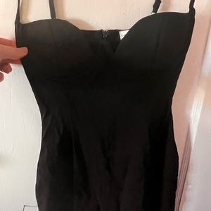 Ultra sexy curvy stretch plunge black dress